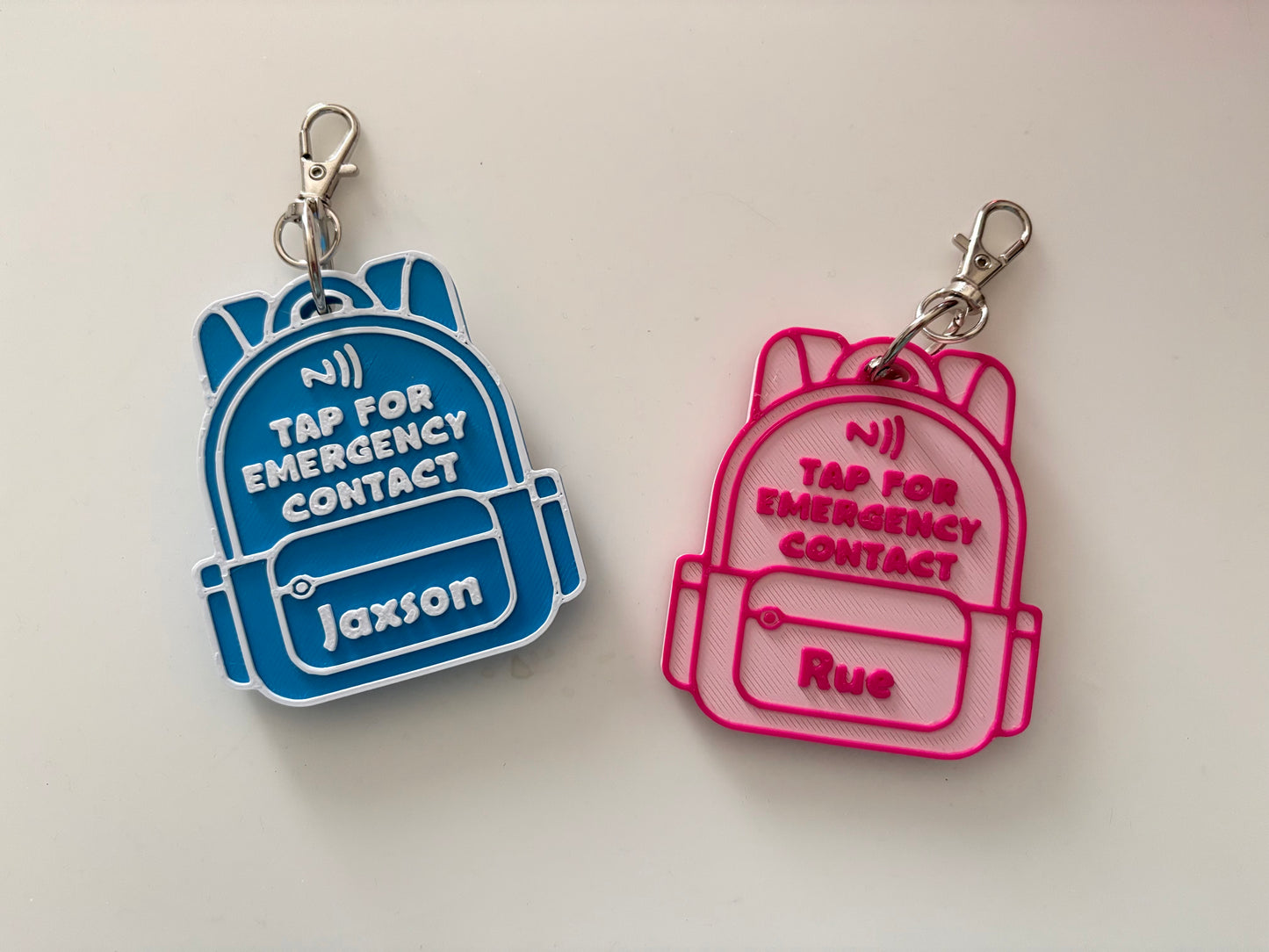 Personalized NFC Backpack Tag | Tap for Emergency Contact Backpack Tag | Custom Child Safety Tag | Back to School Bag Tag