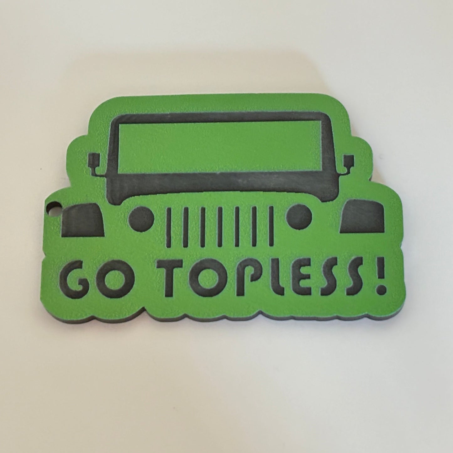 Green Jeep Go Topless Acrylic Keychain
