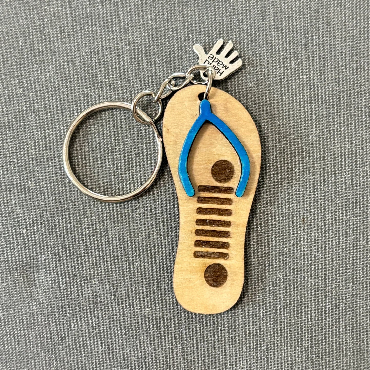 Jeep Grill Wood Flip Flop Keychain