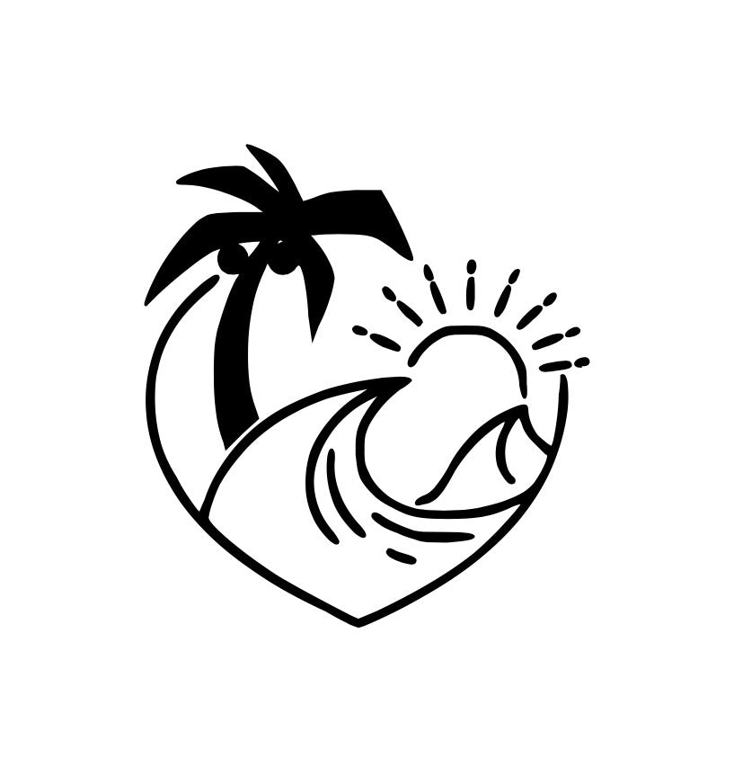 Jeep/SUV/Car Vinyl Decal Set |Mirror/Window/Vehicle Decals | Palm Tree, Surfboard, Wave Heart & Good Vibes, Alien Spaceship, Bigfoot Stickers