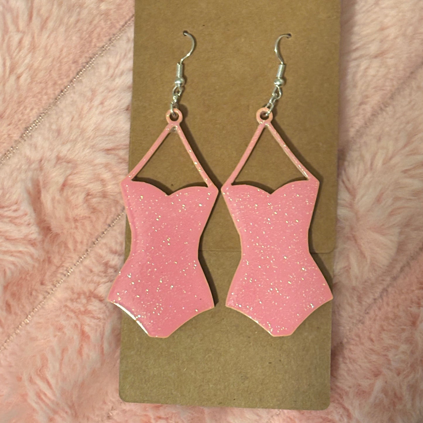 Pink Swimsuit Earrings