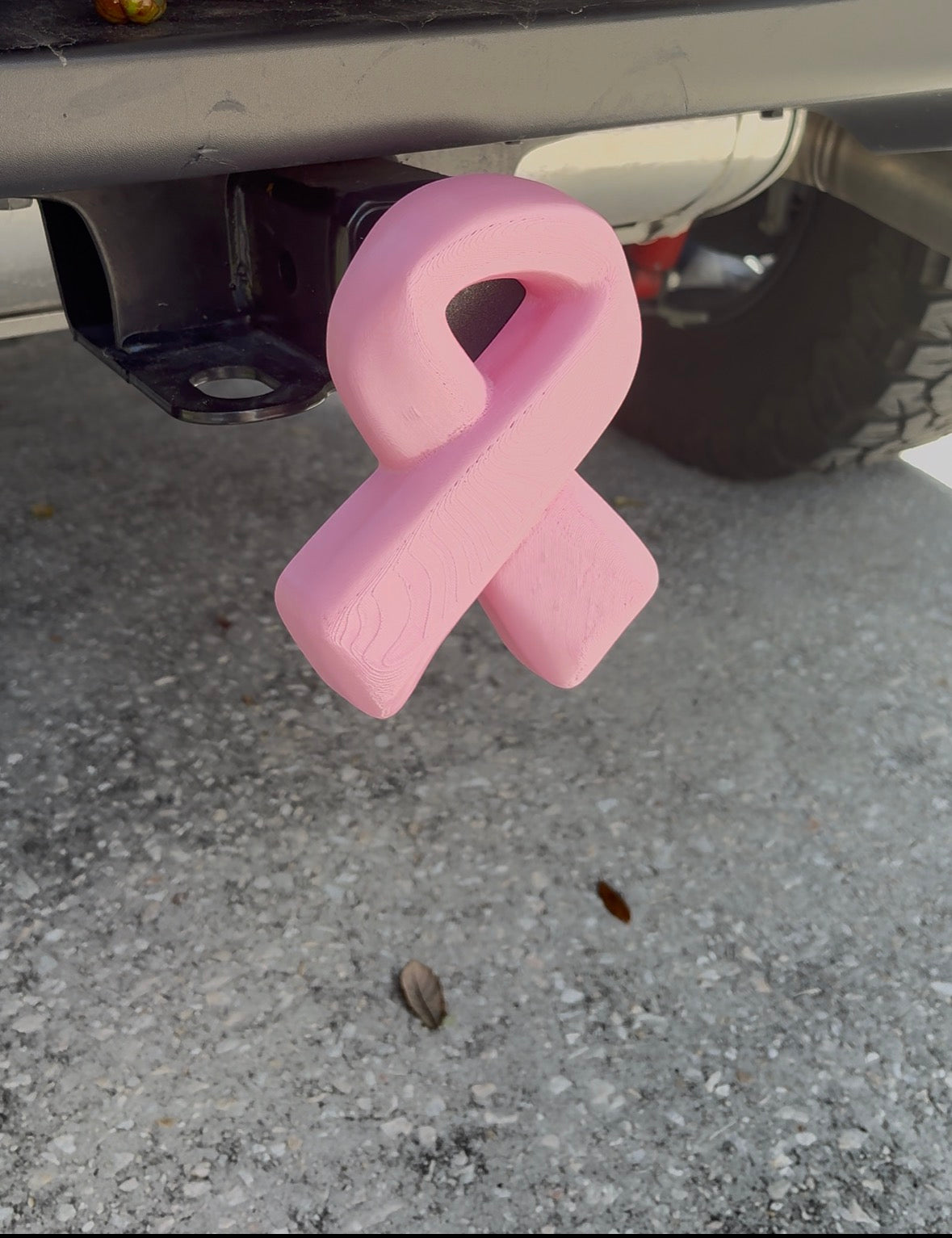 Chunky Pink Ribbon Car Accessories, Breast Cancer Awareness Grille Charm, Hitch Cover & Vent Clips, Pink Ribbon Car Decor