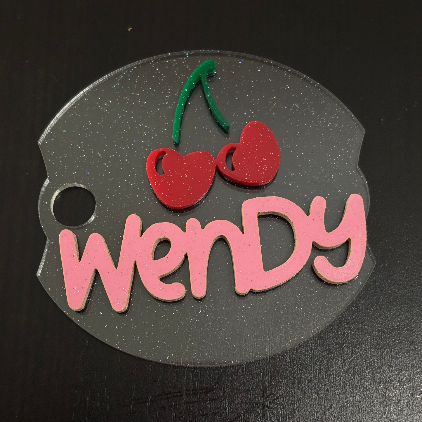 Custom Heart Cherries Full Cover Stanley Name Plate tumbler 40oz Topper