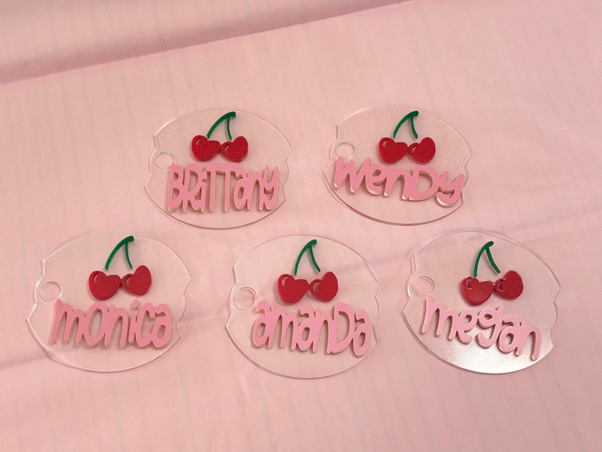 Custom Heart Cherries Full Cover Stanley Name Plate tumbler 40oz Topper