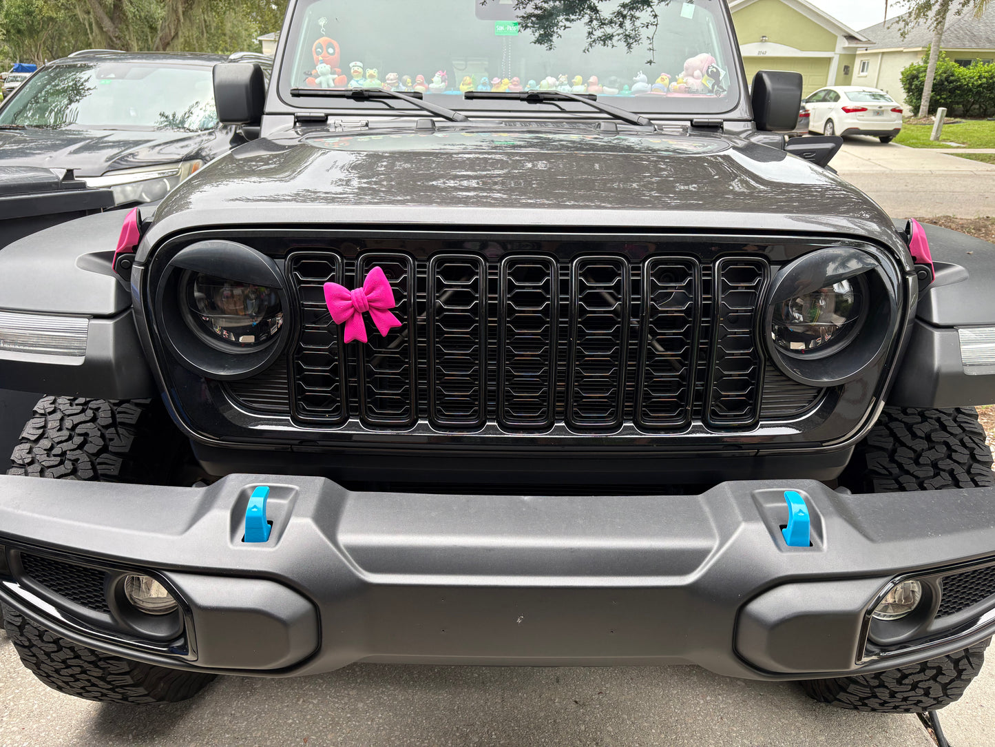 Puffy Bow Hitch Cover, Grille Bow & Vent Clip Set | Cute Vehicle Accessories | 3D Printed Bow | Custom Colors | Gift for Car Lovers