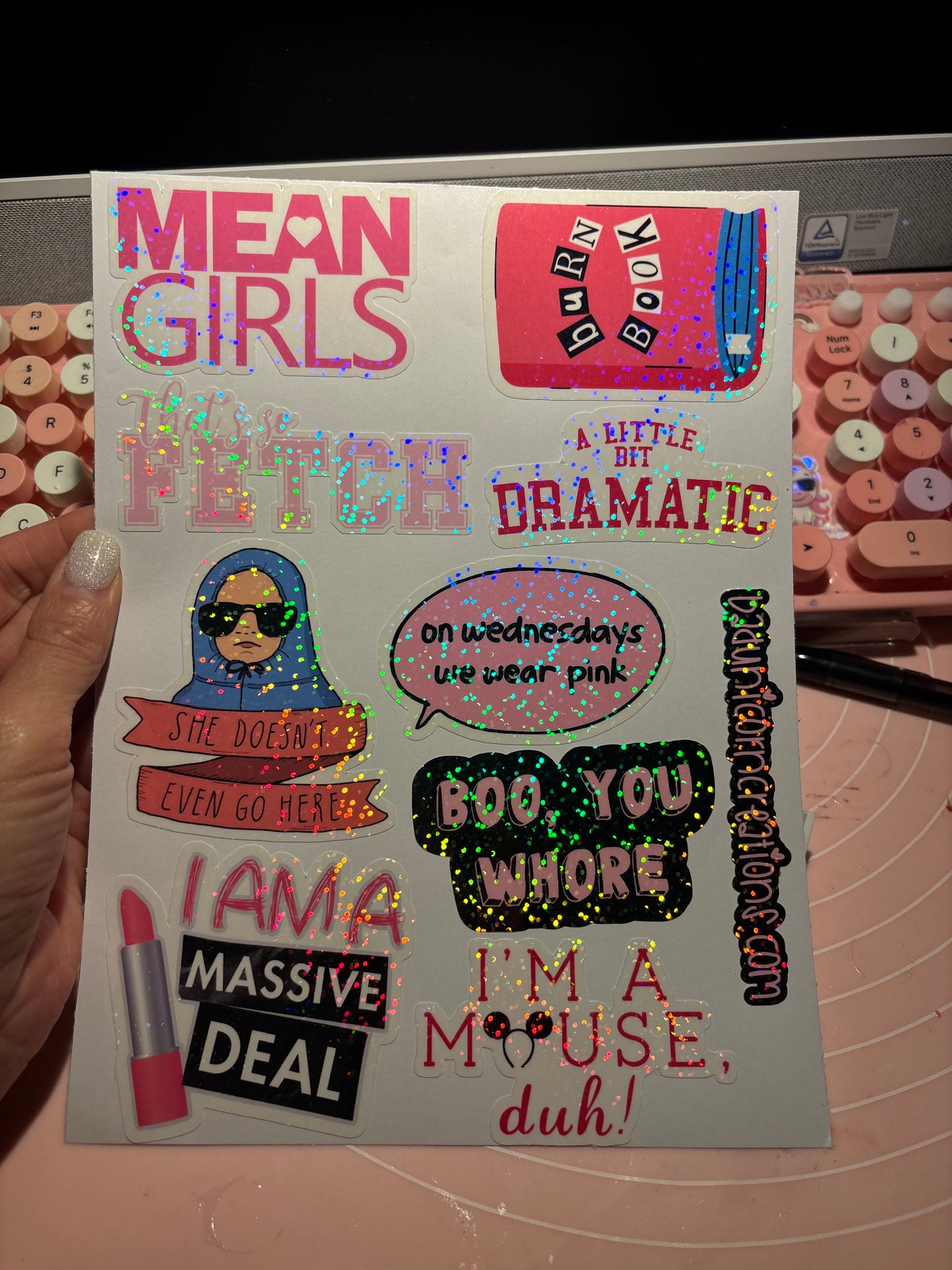 Holographic Mean Girls Sticker Sheet