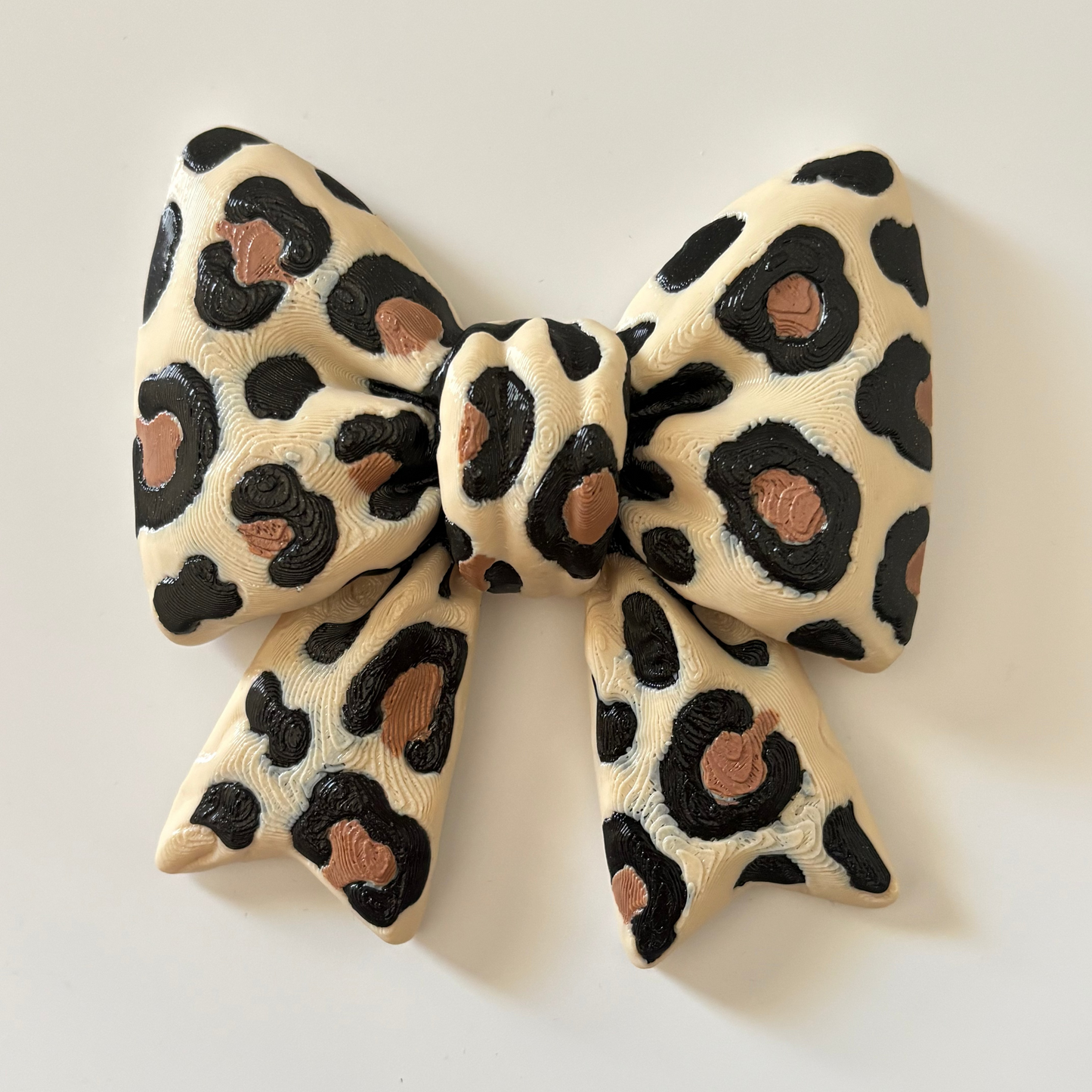 Chunky Leopard Print Bow | Grille Charm or Air Vent Clips