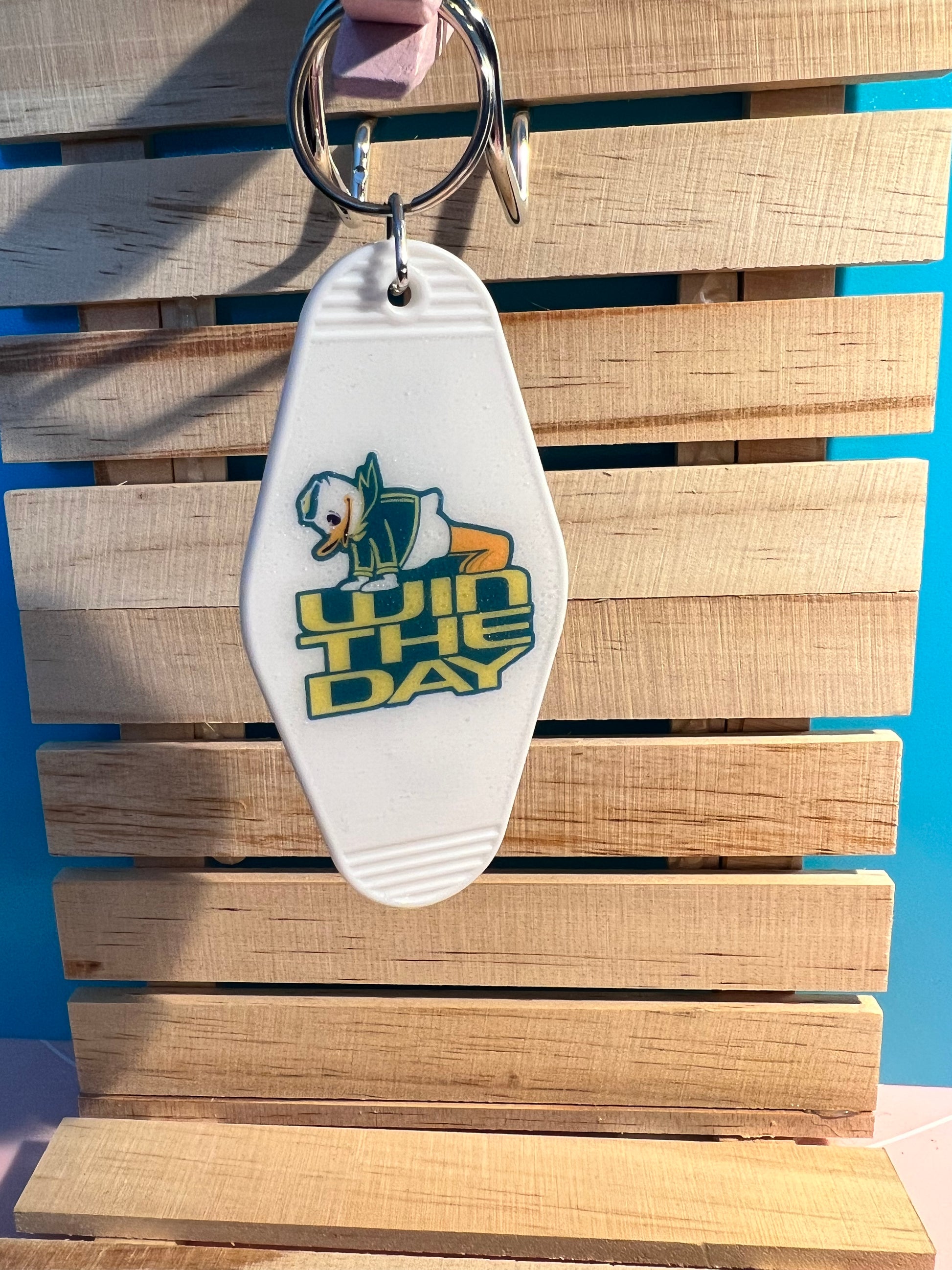 Win The Day Retro Motel Keychain