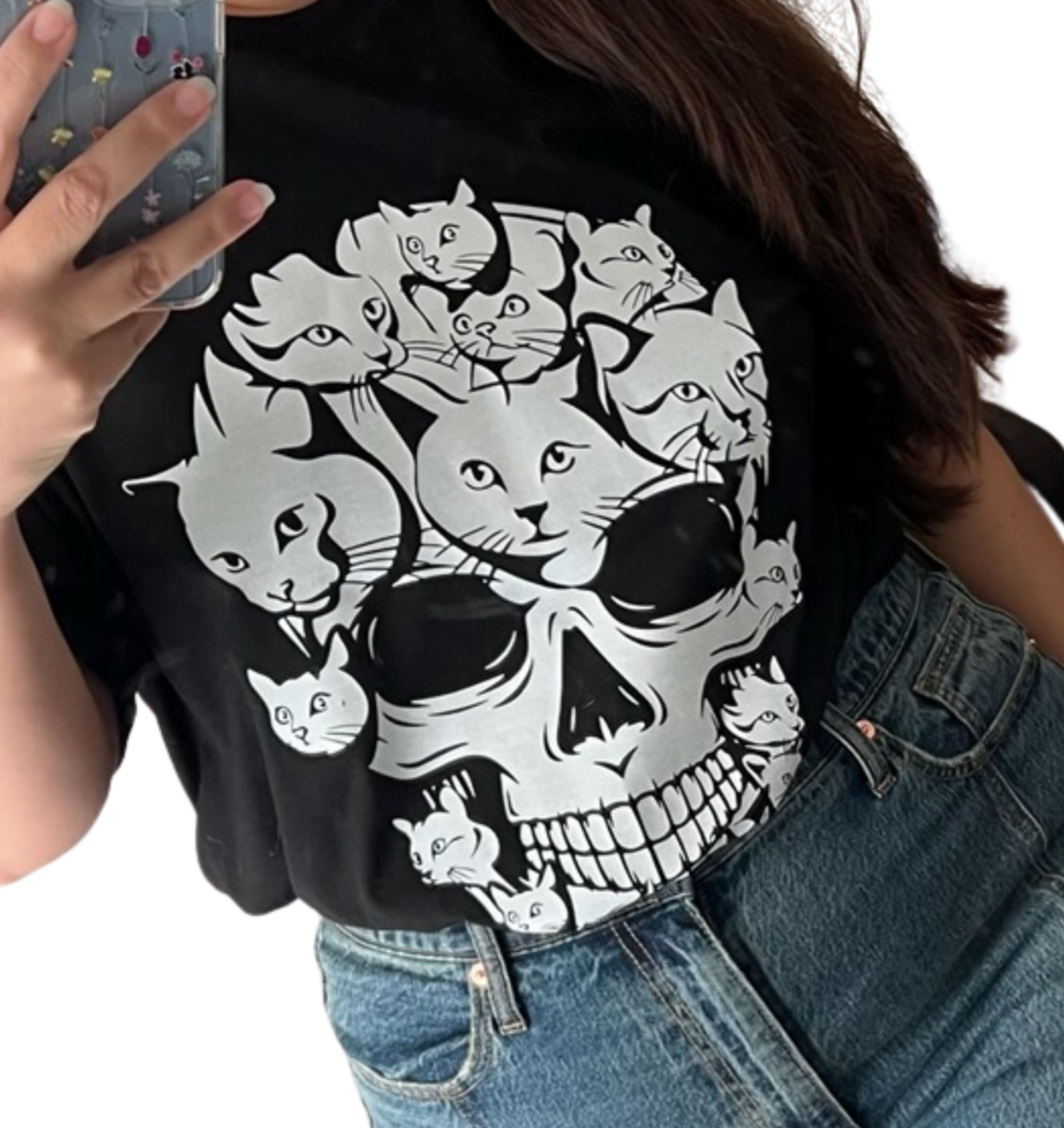 Cats Collage Skull T-Shirt