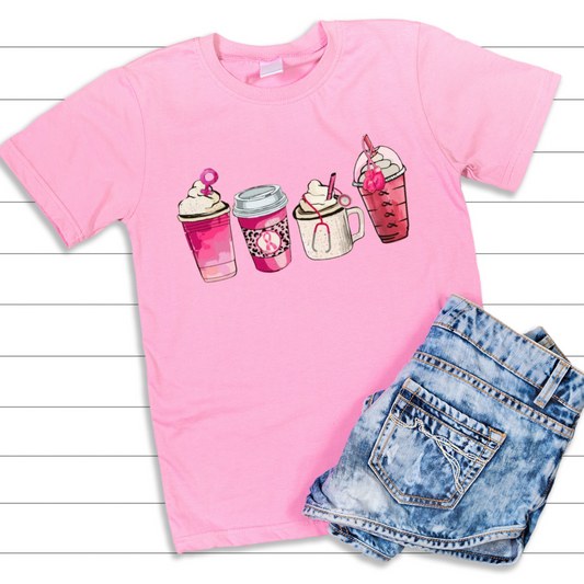 Breast Cancer Awareness Coffee Cups Shirt