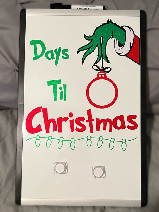 Days Til Christmas - Grinch Countdown Dry Erase Board