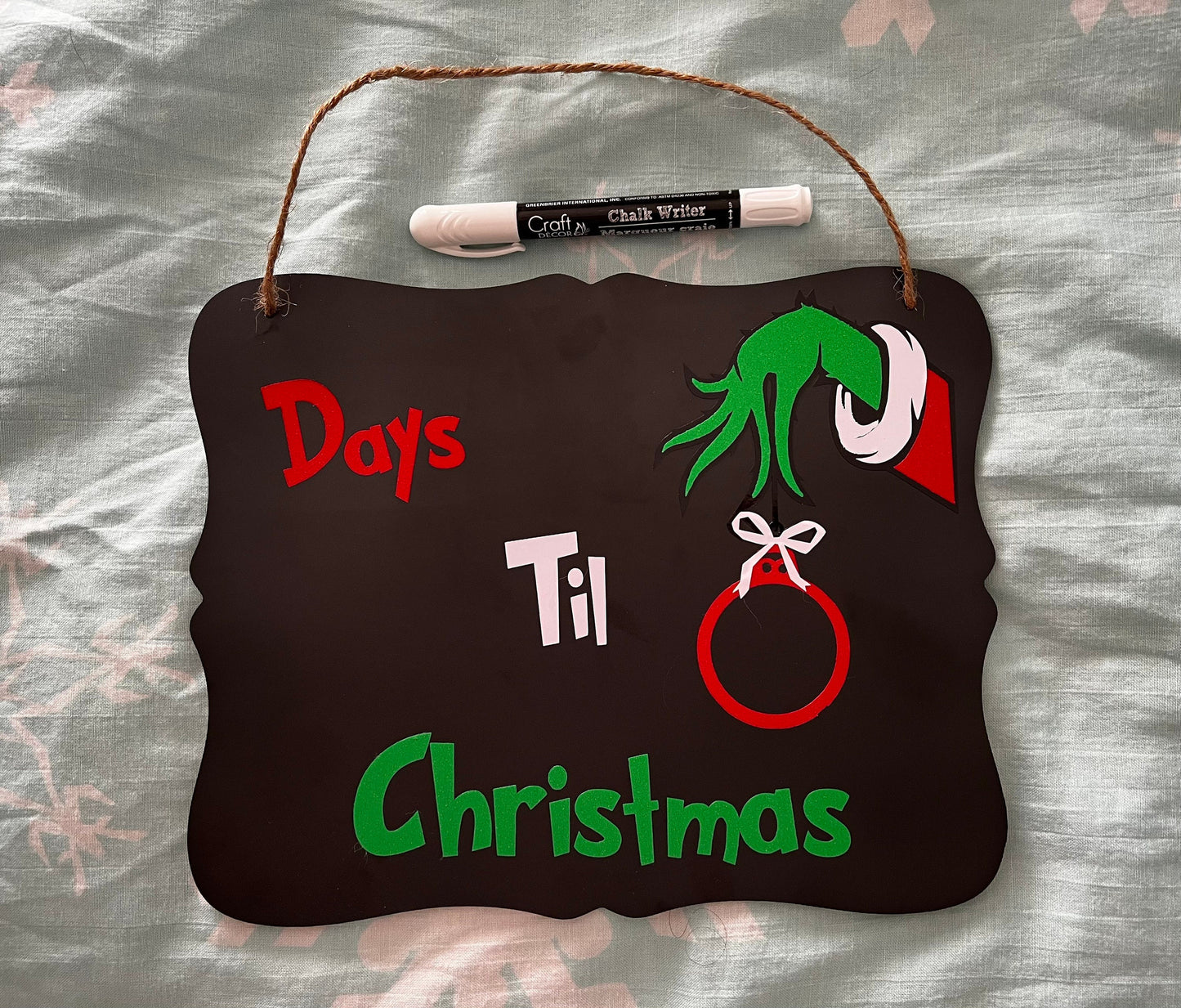 Days Til Christmas- Grinch Countdown Chalkboard