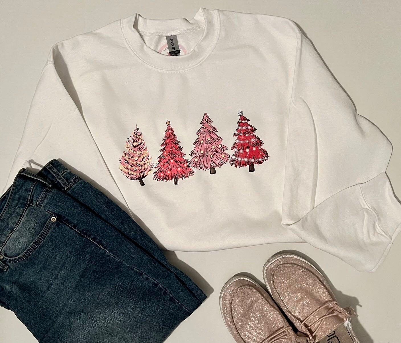 Pink Christmas Trees Sweater