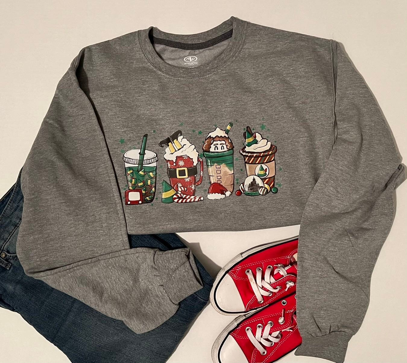 Elf Coffee Cups Sweatshirt