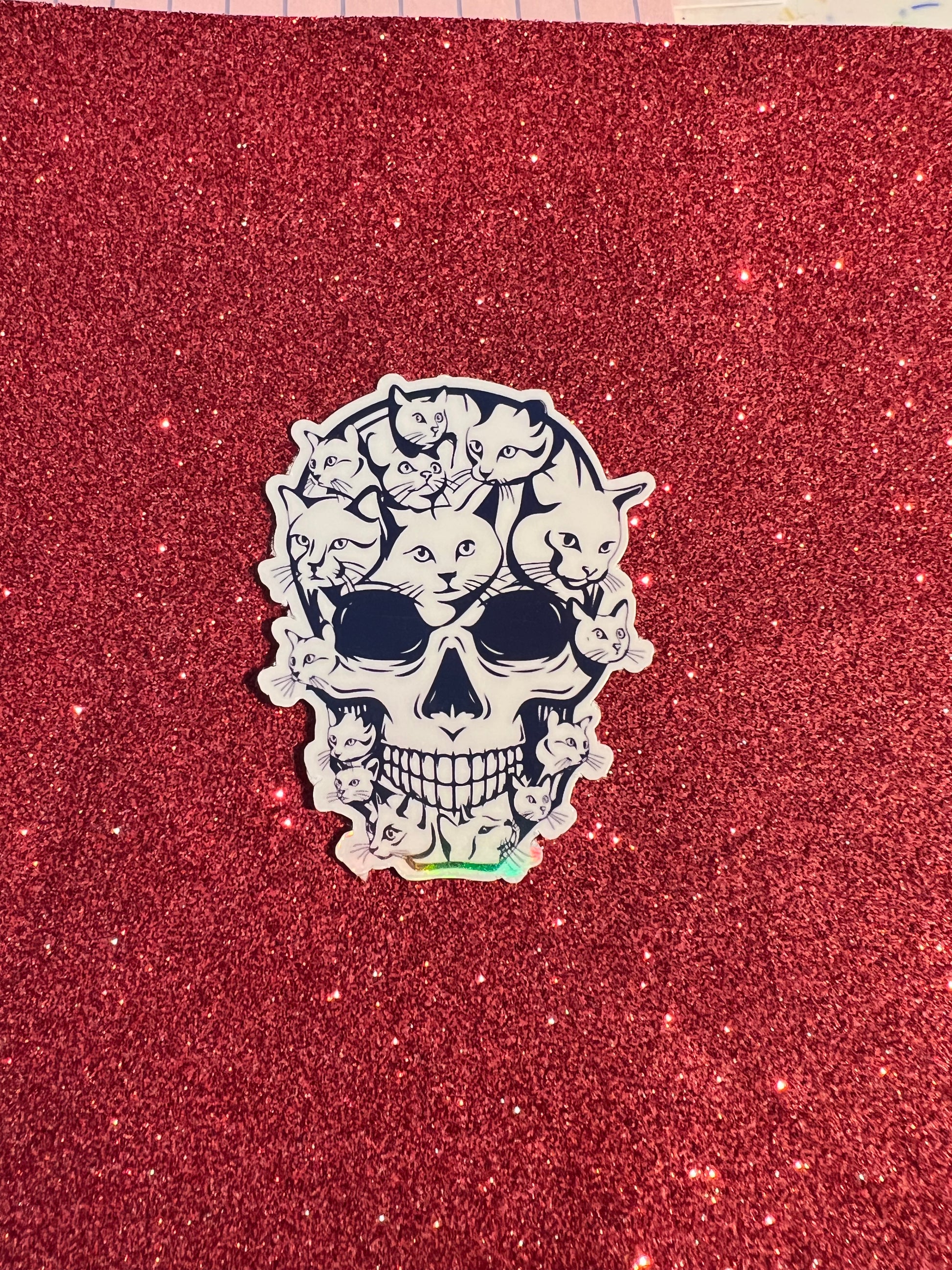 Cats n Skull Sticker